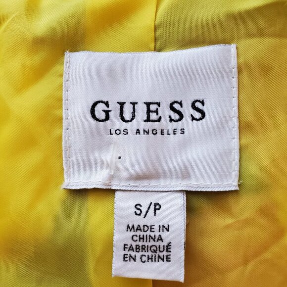 GUESS LA SZ S Women's Multi-color Faux-Fur & Denim Zip Front Bomber Jacket - Picture 9 of 12